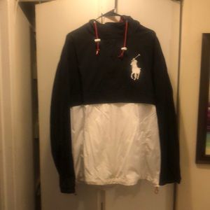 Polo pull over wind breaker nice lining size large kangaroo pouch